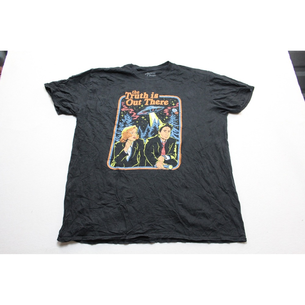American Classics X-Files T-Shirt Mens 2X-Large Black Excellent Graphic UFO Tee